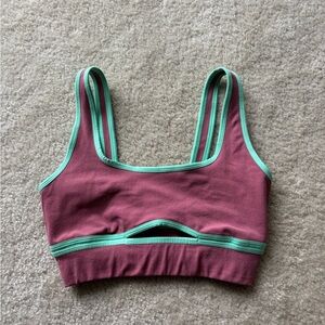 Pink and Green Sports Bra